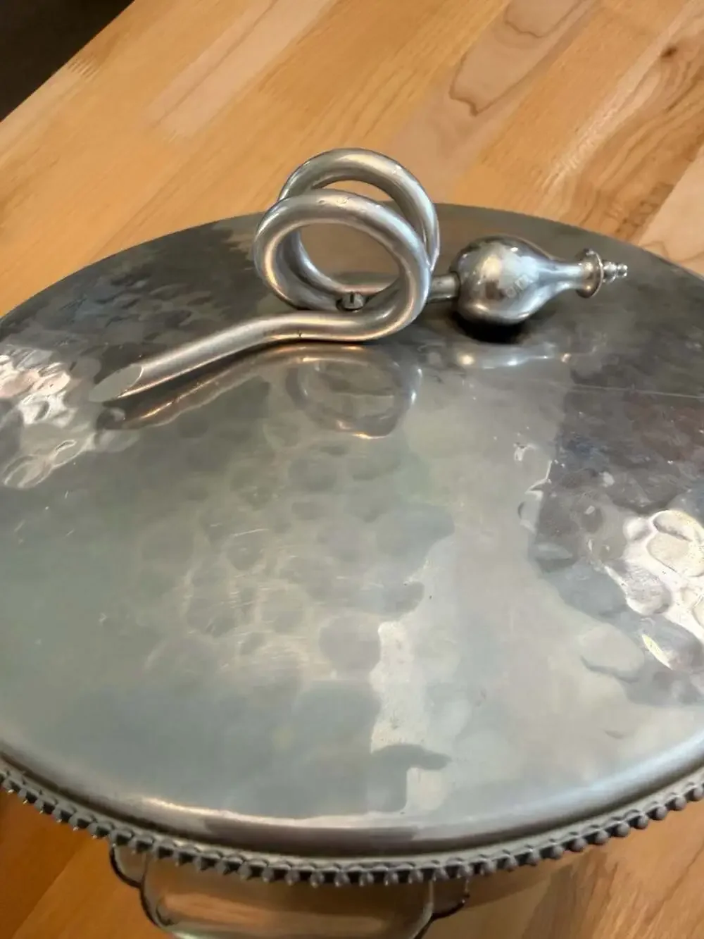 Vintage Buenilum Aluminum Covered Casserole Dish with Pyrex Glass Insert